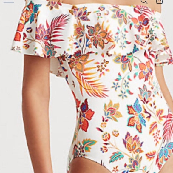 Ralph Lauren Off the Shoulder One Piece Swimsuit - Picture 2 of 4